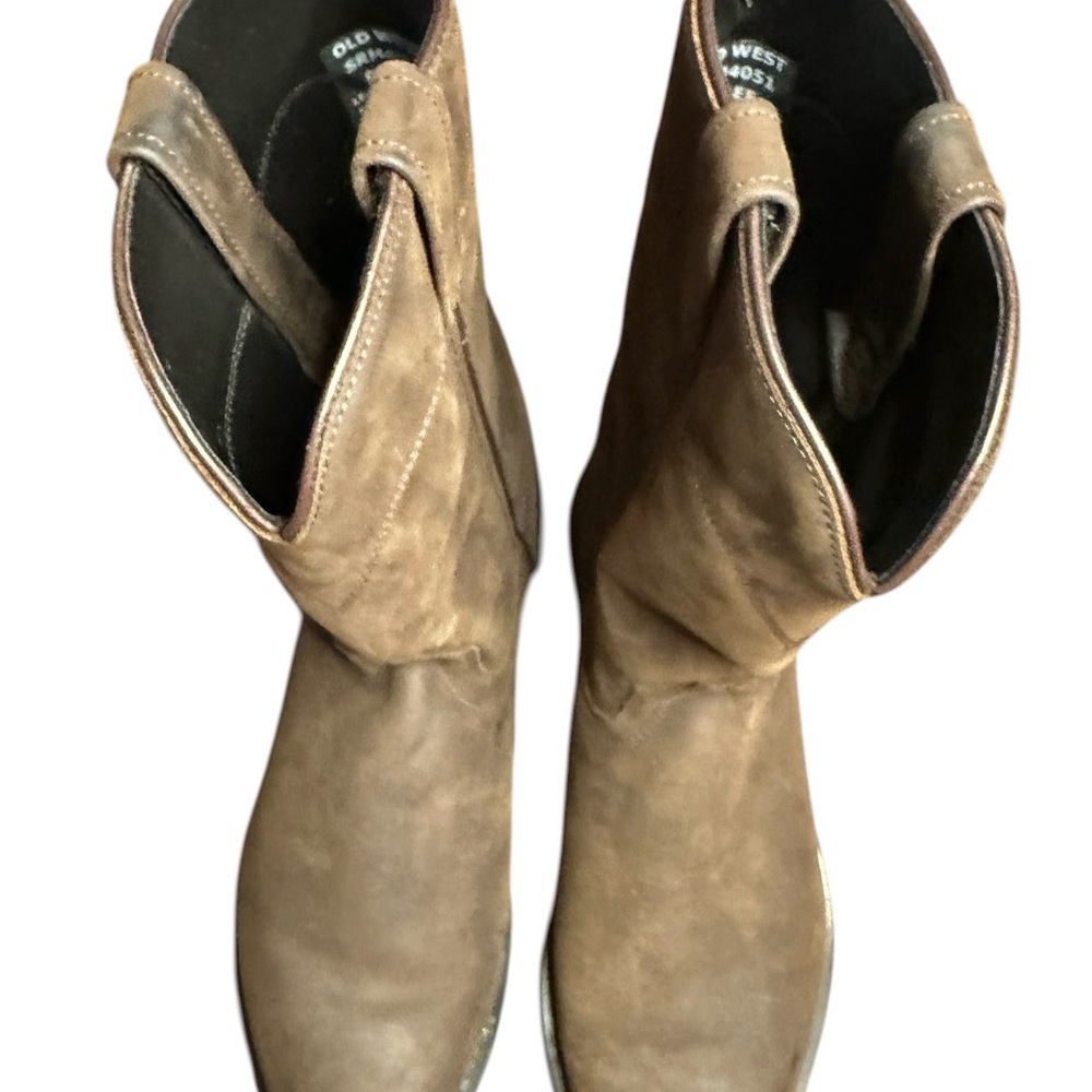 Old West Men's Dark Brown Pull-On Western Boots Size 8EE (unisex) - Picture 7 of 7